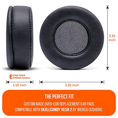 WC Wicked Cushions Extra Thick Premium Earpads for Skullcandy Hesh Wired & Hesh 2 Wireless Headphones - Black