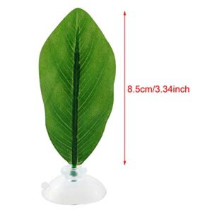 ZRM&E 2pcs Artificial Leaf with Suction Cup Fish Tank Aquarium Betta Fish Rest Spawning Ornamental Plant Betta Fish Play Relax Hide Leaf Hammock Tropical Fish Supplies, Green