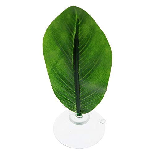 ZRM&E 2pcs Artificial Leaf with Suction Cup Fish Tank Aquarium Betta Fish Rest Spawning Ornamental Plant Betta Fish Play Relax Hide Leaf Hammock Tropical Fish Supplies, Green