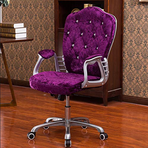 JXYu - Home Office Chair Boss Chair Swivel Chair Velvet Computer Chair with Arms, Adjustable Height and 360° Rotation, with Rocker Function, Color Optional