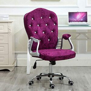 JXYu - Home Office Chair Boss Chair Swivel Chair Velvet Computer Chair with Arms, Adjustable Height and 360° Rotation, with Rocker Function, Color Optional