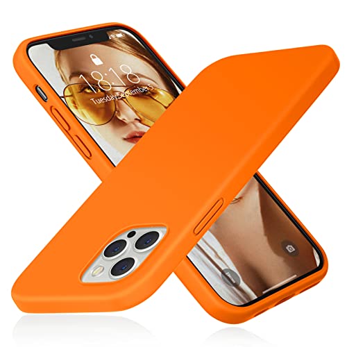 DTTO Compatible with iPhone 12/12 Pro Case Shockproof Silicone [Romance Series] Cover [Enhanced Camera and Screen Protection] with Honeycomb Grid Cushion for iPhone 12 6.1” 2020,Orange