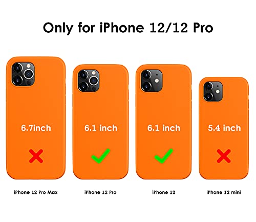 DTTO Compatible with iPhone 12/12 Pro Case Shockproof Silicone [Romance Series] Cover [Enhanced Camera and Screen Protection] with Honeycomb Grid Cushion for iPhone 12 6.1” 2020,Orange