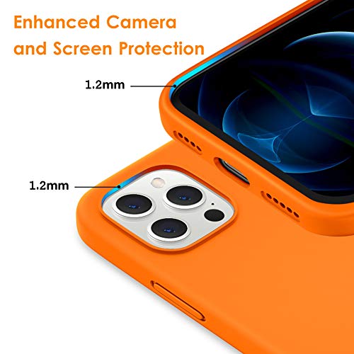 DTTO Compatible with iPhone 12/12 Pro Case Shockproof Silicone [Romance Series] Cover [Enhanced Camera and Screen Protection] with Honeycomb Grid Cushion for iPhone 12 6.1” 2020,Orange
