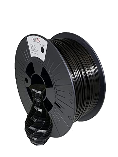 Basics 3D Professional 3D Printer Filament, Black, PLA Bioplastic Composite, 1.75mm, 1.0 Kg, Filament Compatible with Prusa, Creality, FlashForge and Most FDM Printers, Made in USA