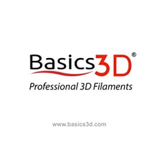 Basics 3D Professional 3D Printer Filament, Black, PLA Bioplastic Composite, 1.75mm, 1.0 Kg, Filament Compatible with Prusa, Creality, FlashForge and Most FDM Printers, Made in USA