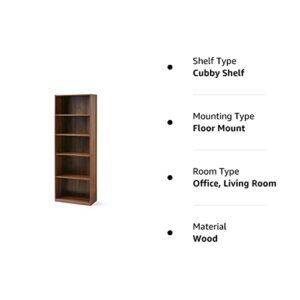 Mainstay' Wood Bookcase Tall Book Shelves 5 Display storage Organization Furniture for Living Room and Home O...