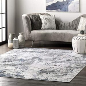 nuloom dali abstract machine washable area rug, 8' x 10', grey