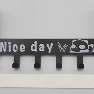 Eywlwaar Over The Door Hooks 6 Hanger Rack Decorative Metal Rack for Home Use Hats Coats Key Bag Clothes Scarfs Hooks (Black)