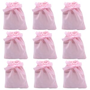 snadulor 25 pcs pink velvet drawstring bags jewelry pouches jewelry gift bags pouches wedding favors(4"x5")