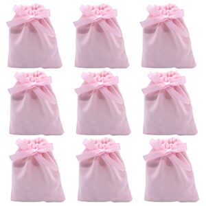 Snadulor 25 Pcs Pink Velvet Drawstring Bags Jewelry Pouches Jewelry Gift Bags Pouches Wedding Favors(4"x5")