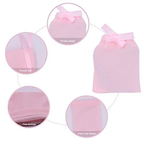 Snadulor 25 Pcs Pink Velvet Drawstring Bags Jewelry Pouches Jewelry Gift Bags Pouches Wedding Favors(4"x5")