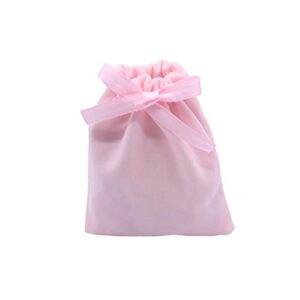 Snadulor 25 Pcs Pink Velvet Drawstring Bags Jewelry Pouches Jewelry Gift Bags Pouches Wedding Favors(4"x5")