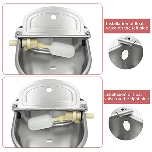 MUDUOBAN Automatic Water Bowl with Float Valve Stainless Steel Water Feeder Trough for Livestock Animal Horse Cattle Sheep Hog Goat Pet Dog