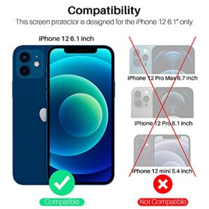 [3+3+1] LK 3 Pack iPhone 12 Screen Protector + 3 Pack Lens Protector with Alignment Frame, [9H] Tempered Glass, Scratch-Proof, Bubble-Free, Smooth Touch Screen Protector for iPhone 12, Clear, 6.1-inch