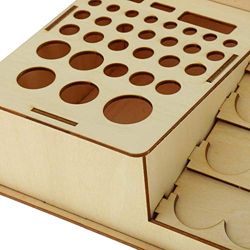 Inzopo Wooden Paint Bottles Rack Model Organizer Epoxy Tools Storage Box Holder Case #3