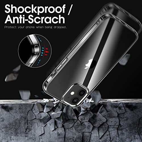 Migeec for iPhone 12 and iPhone 12 Pro Clear Case Shockproof Full Protection Phone Cases 6.1 inch