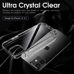 Migeec for iPhone 12 and iPhone 12 Pro Clear Case Shockproof Full Protection Phone Cases 6.1 inch