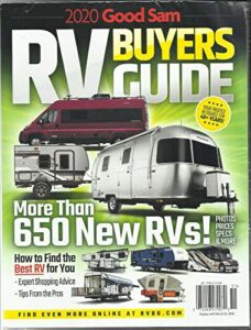 rv buyers guide magazine, 2020 good sam photo prices specs & more issue, 2020