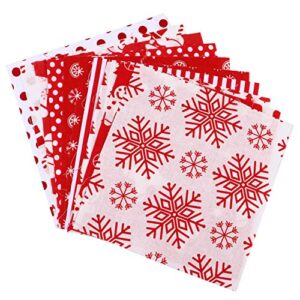 MILISTEN 50pcs Christmas Cotton Fabric Craft Bundle Squares Christmas Patchwork Sewing Quilting Fabric Plaid Check Fabric Squares Christmas Holiday Collection for DIY Sewing Quilting 15X15cm