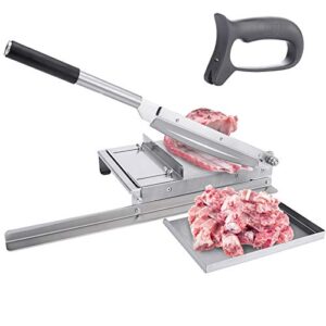 bavnnro meat slicer manual ribs meat chopper bone cutter for fish chicken beef frozen meat vegetables deli food slicer slicing machine for home cooking and commercial cooking (kd0295)