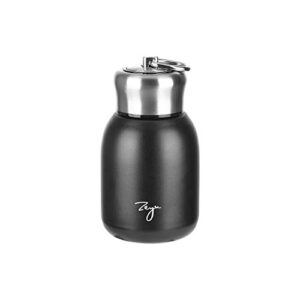 10.15oz/300ml mini thermal mug leak proof vacuum flasks travel thermos stainless steel drink water bottle small thermos cups for indoor and outdoor by floor88 (black)