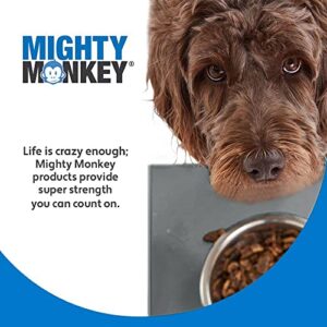 MIGHTY MONKEY Silicone Pet Feeding Mat, Waterproof Placemat for Dog and Cat Bowls, Raised Edges, Prevent Water Spills and Food Messes on Floor, Paw Print Tray Mats, Dishwasher Safe, 18x12, Gray