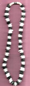 18" rose clam shell necklace- for teen ages color black and white