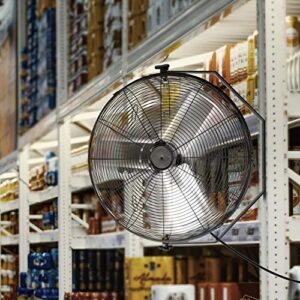 HealSmart 24 Inch Industrial Wall Mount Fan, 3 Speed Commercial Ventilation Metal Fan