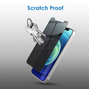 JETech Privacy Screen Protector for iPhone 12 mini 5.4-Inch, Anti Spy Tempered Glass Film, 2-Pack