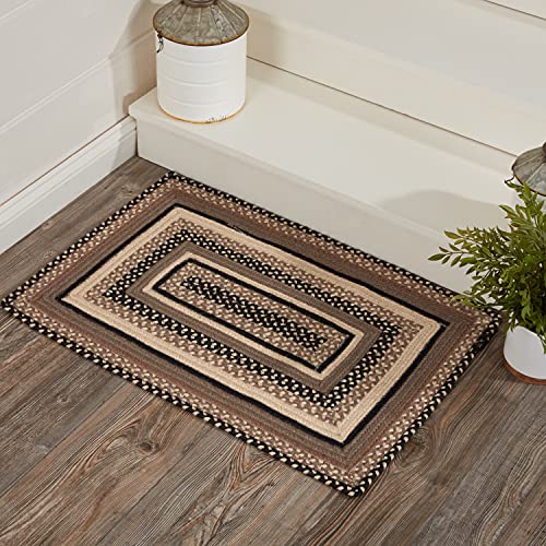 VHC Brands Sawyer Mill Small Jute Rectangular Area Rug Farmhouse Country Style Doormat Non Skid Pad 20x30