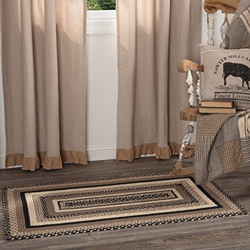 VHC Brands Sawyer Mill Small Jute Area Rug Farmhouse Country Style Doormat Non Skid Pad 27x48