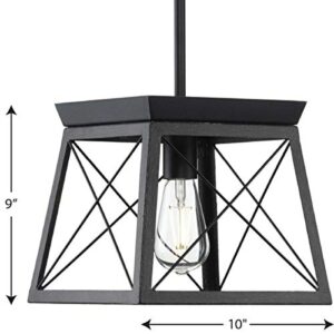 Progress Lighting P500041-031 Briarwood Pendants, Ceruse Black 9.00x10.00x10.00