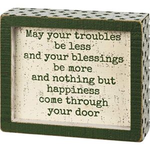 primitives by kathy may your troubles be less and your blessings be more and nothing but happiness come through your door box sign