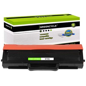 greencycle 1-Pack Black Toner Cartridge Replacement Compatible for HP 105A W1105A Work with Laser MFP 107w 107a 137fnw 135w Printers