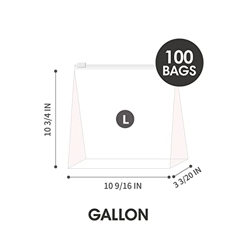 24/7 Bags | Slider Storage Bags, Gallon Size with Expandable Bottom, 100 Count (4 Packs of 25)