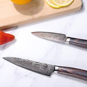 Utility Knife 5 inch - Kitchen Utility Knife Forged from Stainless Steel 5Cr15Mov(HRC56), Razor Sharp Paring Knife with Ergonomic Handle for Home, Multipurpose Kitchen Utility Knife