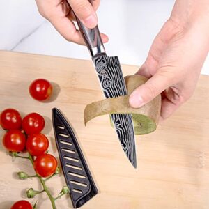 Utility Knife 5 inch - Kitchen Utility Knife Forged from Stainless Steel 5Cr15Mov(HRC56), Razor Sharp Paring Knife with Ergonomic Handle for Home, Multipurpose Kitchen Utility Knife