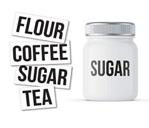 flour, coffee, sugar, tea decal stickers label for jars kitchen organization four pack