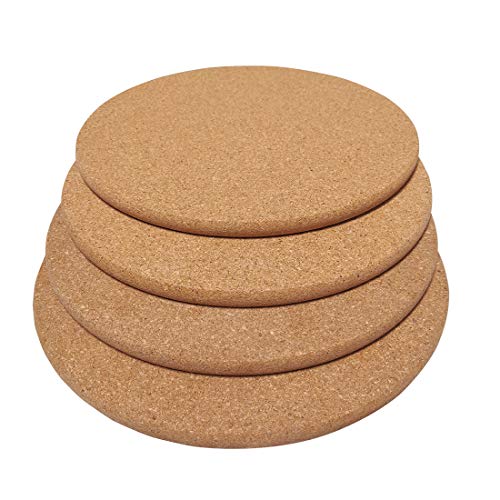 Cork Trivets (Kitchen Heat Mat), Round Trivet, Hot Pot Holder, Pads for Kitchen,9-Inch Each (4, Round-9-Inch)