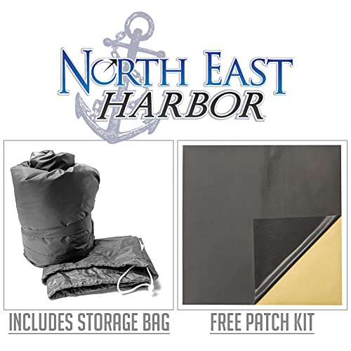 North East Harbor Waterproof Durable Tear-Resistant 5th Wheel Toy Hauler RV Motorhome Cover Fits Length 33'-37' Feet New Fifth Wheel Travel Trailer Camper Zippered Panels 500D Polyester Fabric