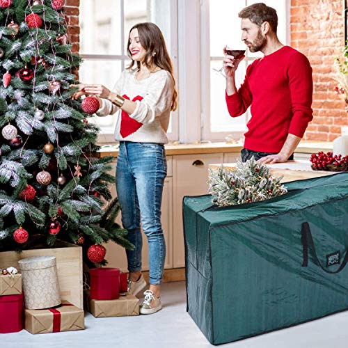 Christmas Tree Storage Bag, Ohuhu Extra Large Christmas Tree Storage Multipurpose Storage Bag with Reinforced Handles Zipper Tear Proof Material for 6-9ft Artifical Tree (65'' x 15'' x 30'', green)