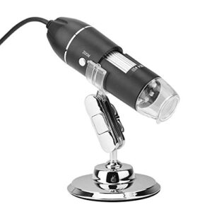 oumefar led digital microscope 50x to 500x 2mp usb magnifier 8 led magnification endoscope camera magnifier pc video camera with stand(support usb uvc protocol equipment)