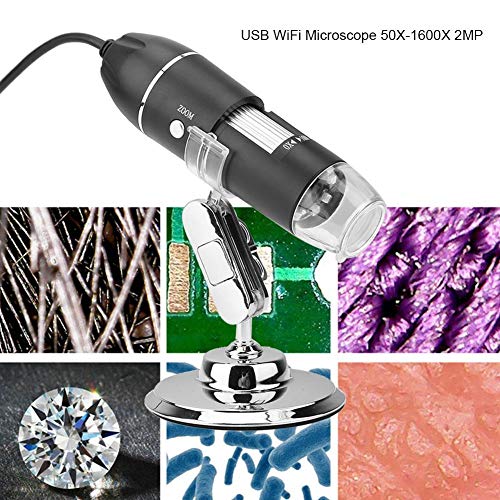 Oumefar LED Digital Microscope 50X to 500X 2MP USB Magnifier 8 LED Magnification Endoscope Camera Magnifier PC Video Camera with Stand(Support USB UVC Protocol Equipment)