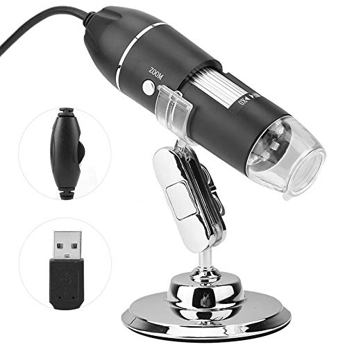 Oumefar LED Digital Microscope 50X to 500X 2MP USB Magnifier 8 LED Magnification Endoscope Camera Magnifier PC Video Camera with Stand(Support USB UVC Protocol Equipment)