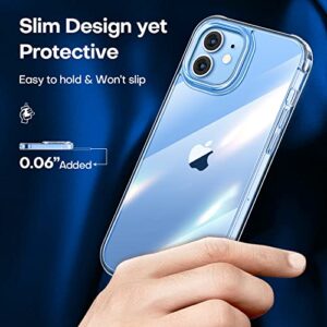 CANSHN Clear Protective for iPhone 12 Case/iPhone 12 Pro Case, [Military Drop Protection] [Not Yellowing] Shockproof Cover with Hard Back & Soft TPU Bumpers, Slim Thin Phone Case for iPhone 12/12 Pro