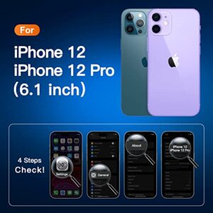 CANSHN Clear Protective for iPhone 12 Case/iPhone 12 Pro Case, [Military Drop Protection] [Not Yellowing] Shockproof Cover with Hard Back & Soft TPU Bumpers, Slim Thin Phone Case for iPhone 12/12 Pro