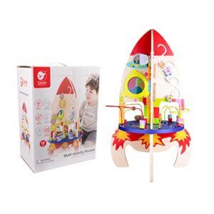 Classic World Activity Cube Rocket, Activity Box Space Craft Activity Center with Bead Maze Gears Mirror Roller Coaster Busy Board for Toddlers Kids