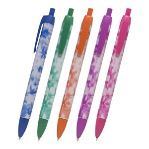 revmark 5-pack tie dye ballpoint pens - black ink - usa made with fun tie dye design, perfect for school, office or home, for yourself or a gift. trending pens for kids and adults. (assorted)