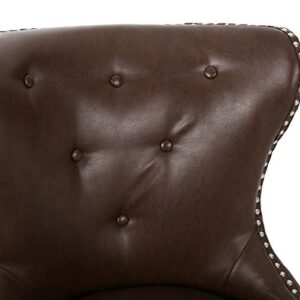 Christopher Knight Home Keith Contemporary Tufted Swivel Office Chair, Dark Brown + Chrome